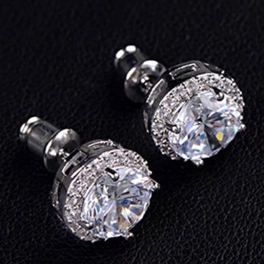 Zirconia Sparkle Ear Stud Earrings - Picture 4 of 4